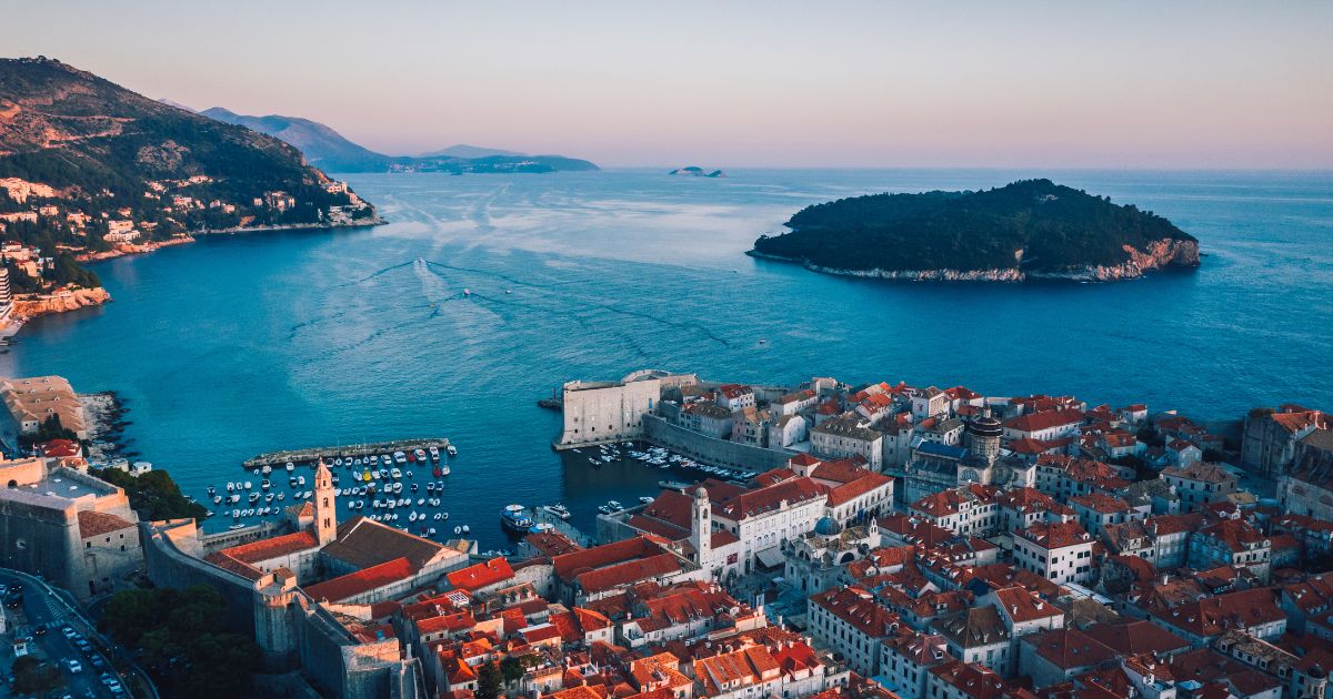 Chorvatsko - letecký pohled na město